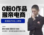 猴帝电商直播起号课，零粉零作品开播底层逻辑，直播五天打爆广场流量-网赚36计