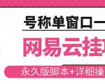 网易云挂机项目云梯挂机计划，永久版脚本+详细操作视频-网赚36计