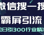 微信搜一搜霸屏引流课，打造被动精准引流系统，轻松日引300行业精准粉-网赚36计