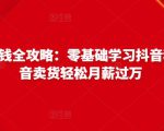 抖音电商赚钱全攻略：零基础学习抖音种草，靠抖音卖货轻松月薪过万-网赚36计