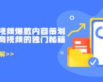 带货短视频爆款内容策划，关于电商视频的独门秘籍（价值499元）-网赚36计