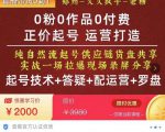 0粉0作品0付费正价起号9月-10月新课,纯自然流起号(起号技术+答疑+配运营+罗盘)-网赚36计