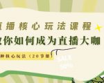 直播核心玩法：教你如何成为直播大咖，各种核心玩法（20节课）-网赚36计