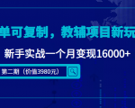 简单可复制，教辅项目新玩法，新手实战一个月变现16000+（第二期）-网赚36计
