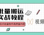 视频号批量搬运实战操作运营赚钱教程,傻瓜式批量制作高质量内容【附视频教程+PPT】-网赚36计