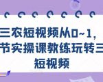 三农短视频从0~1,30节实操课教练玩转三农短视频-网赚36计