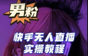 【男粉落地项目】零基础玩转男粉快手无人直播月入3w+,2023快手无人直播实操教程-网赚36计