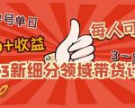 2023新细分领域带货计划：单号单日1000+收益不难，每人可操作3-5个账号-网赚36计