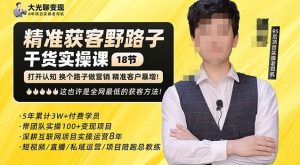 杨光·精准获客野路子，黑科技快速获取精准客户，这也许是全网最低的获客方法了-网赚36计