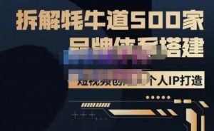 牛牛·500家餐饮品牌搭建&短视频深度解析,拆解牦牛道500家品牌体系搭建-网赚36计