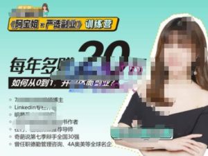 《阿宝姐×严选副业》训练营【Plus版】12期,帮助你找准适合自己的副业,开启斜杠人生-网赚36计