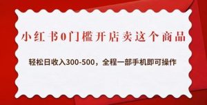 小红书0门槛开店卖这个商品，轻松日收入300-500，全程一部手机即可操作-网赚36计