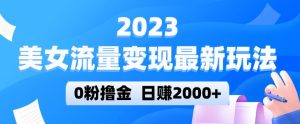 2023美女流量变现最新玩法，0粉撸金，日赚2000+，实测日引流300+-网赚36计