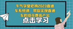 牛气学堂老衲2023直通车系统课,帮你实现直通车的低花费高产出-网赚36计