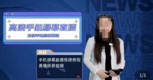 宁老师餐饮行业手机绿幕直播课程,高清手机绿幕直播搭建教程,直播场景拍摄-网赚36计