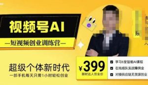 视频号AI短视频创业训练营，超级个体新时代，一部手机每天只需1小时轻松创业-网赚36计