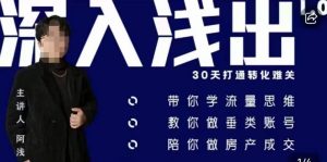 阿浅地产圈·深入浅出1.0，带你学流量思维，教你做垂直账号，陪你做房产成交-网赚36计