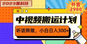 外面卖2980元2023黑科技操作中视频撸收益，听话照做小白日入300+-网赚36计