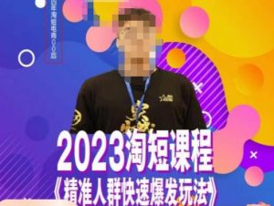 文涛·2023淘短精准人群快速爆发玩法，​快速高效自创视频及全店运营思维-网赚36计