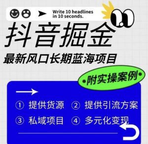 抖音掘金最新风口，长期蓝海项目，日入无上限（附实操案例）【揭秘】-网赚36计