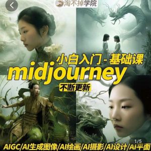 淘不掉学院·midjourney小白入门基础,AI摄影+AI设计+AI绘画-AIGC作图-网赚36计
