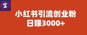 宝哥小红书引流创业粉，日赚3000+【揭秘】-网赚36计