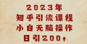 2023知乎引流课程，小白无脑操作日引200+【揭秘】-网赚36计