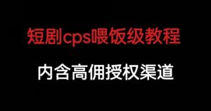 短剧cps喂饭级教学，内涵高佣授权渠道-网赚36计