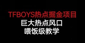 TFBOYS热点掘金项目，巨大热点风口，喂饭级教学-网赚36计
