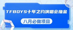 最新蓝海项目,靠最近非常火的TFBOYS十年之约演唱会流量掘金,八月必做的项目【揭秘】-网赚36计