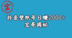 宝哥抖音壁纸号日赚2000+,不需要真人露脸就能操作【揭秘】-网赚36计