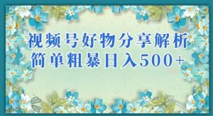 视频号好物分享解析，简单粗暴可以批量方大的项目【揭秘】-网赚36计
