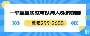一单卖299-2688，一个靠复购就可以月入6k的暴利项目【揭秘】-网赚36计