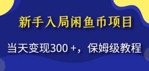 新手入局闲鱼币项目，当天变现300+，保姆级教程【揭秘】-网赚36计