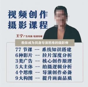 视频创作摄影课程，教你成为具备导演思维的摄影师（导演思维+拍摄技巧+拉片解析+职业发展建议）-网赚36计