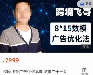 跨境飞哥·广告优化高阶课第二十三期，​8*15数模广告优化法，用数据驱动决策-网赚36计