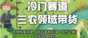 冷门赛道三农领域带货，视频拍摄简单，转化高带货强，农村必做！【揭秘】-网赚36计