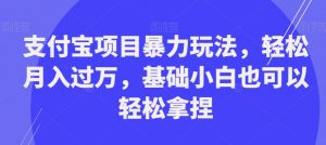 支付宝项目暴力玩法，轻松月入过万，基础小白也可以轻松拿捏【揭秘】-网赚36计