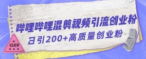 哔哩哔哩B站混剪视频引流创业粉日引300+-网赚36计