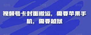 视频号卡封面搬运，需要苹果手机，需要越狱-网赚36计