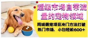 超级市场自带流量的宠物领域，同城萌宠项目冷门方法打破热门市场，小白轻松600+-网赚36计