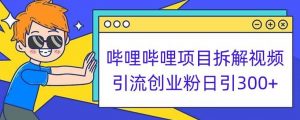 哔哩哔哩项目拆解引流创业粉日引300+小白可轻松上手【揭秘】-网赚36计