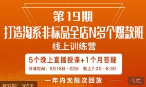 打造淘系非标全店N多个爆款线上课，​5天直播课-网赚36计