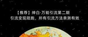 【推荐】绅白·万能引流第二期,引流变现陪跑,所有引流方法亲测有效-网赚36计