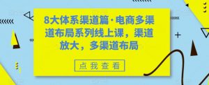 8大体系渠道篇·电商多渠道布局系列线上课，渠道放大，多渠道布局-网赚36计