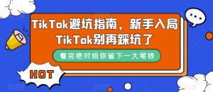 TikTok避坑指南,新手入局TikTok别再踩坑了-网赚36计