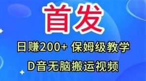 首发，抖音无脑搬运视频，日赚200+保姆级教学【揭秘】-网赚36计