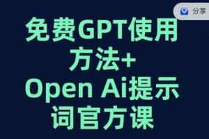 免费GPT+OPEN AI提示词官方课-网赚36计
