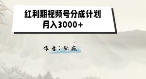 外面收费1980的红利期视频号分成计划2.0版本教学【揭秘】-网赚36计