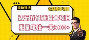 试玩充值流掘金项目，批量矩阵玩法一天500+【揭秘】-网赚36计